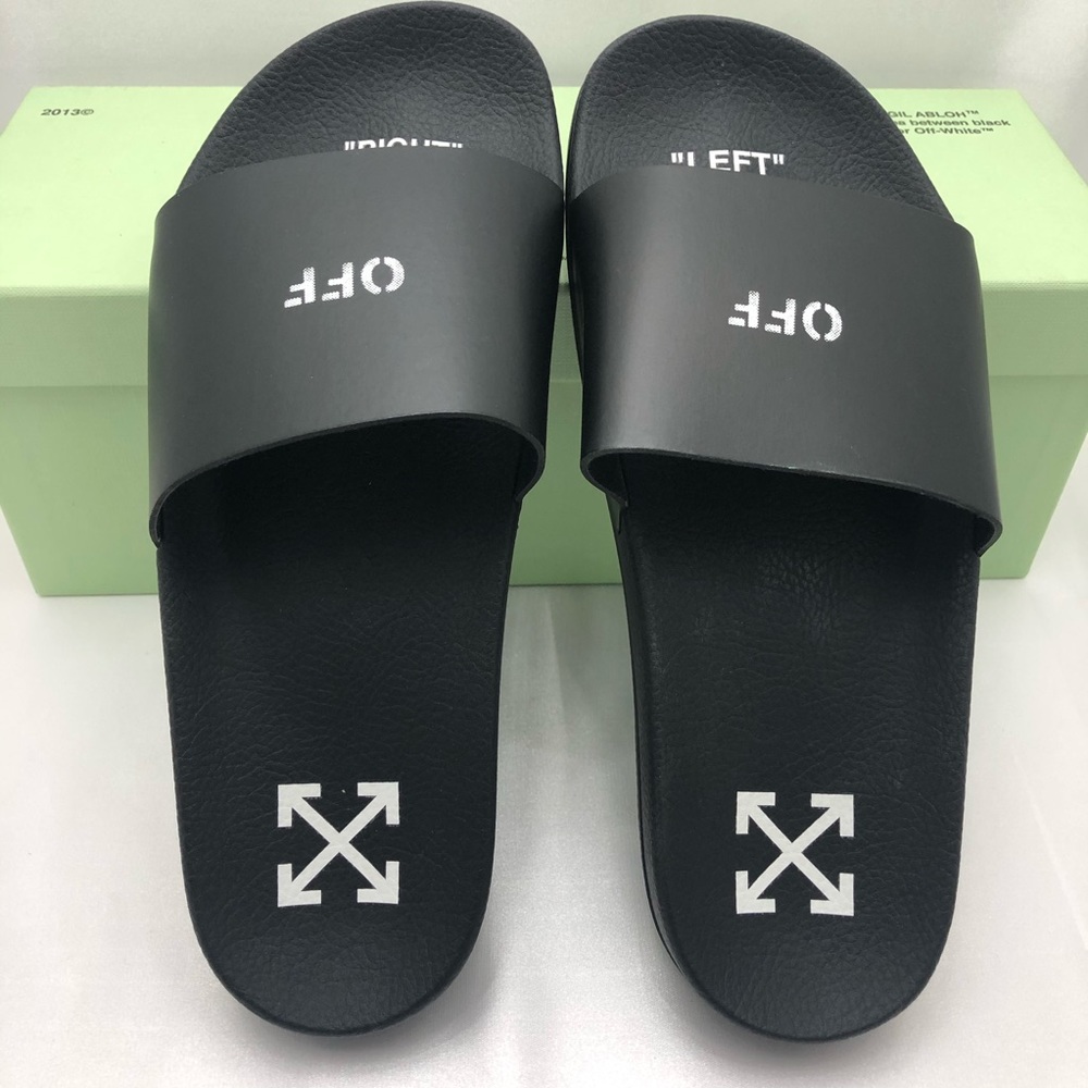 Off-White Logo Flat Pool Slider Sandals